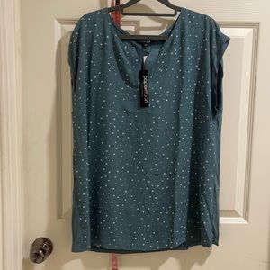 Teal Polka Dot Blouse